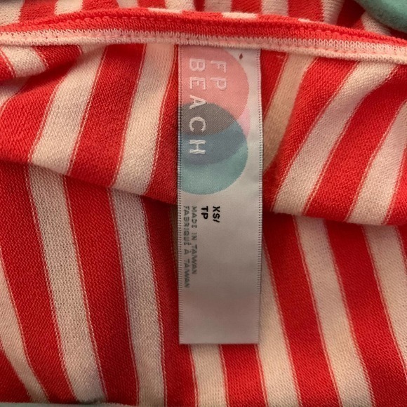 FREE PEOPLE Orange & Cream Stripe Tank Top Beach Mini‎ Dress - Picture 8 of 12